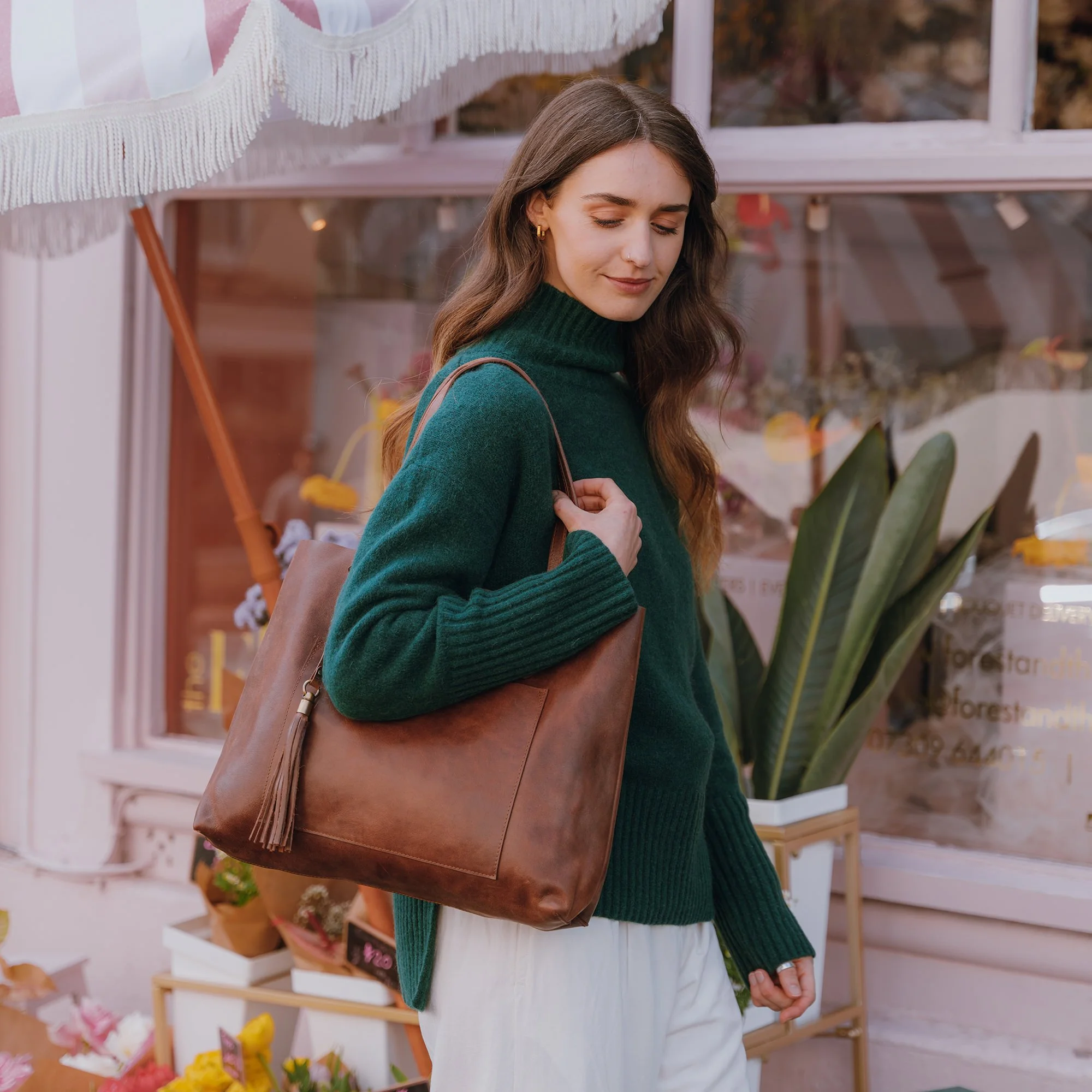 Erin Soft Leather Tassel Tote The Leather Store
